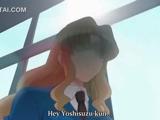 Anime skole gangbang med uskyldig tenåring jente